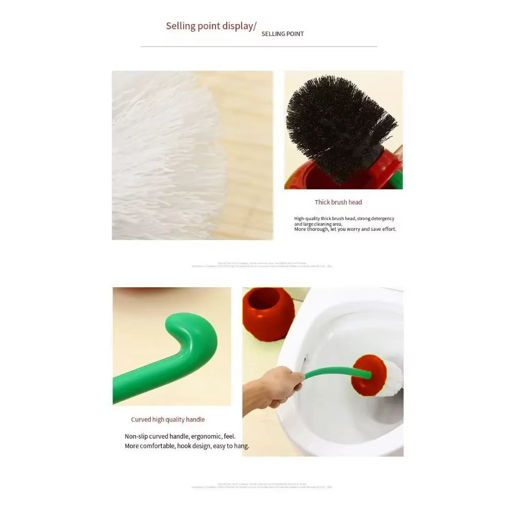 1Pc Red Toilet Brush Creative Lovely Cherry Shape Lavatory Toilet Brush Holder Set Toilet Holder Bathroom Accessories