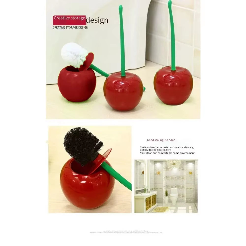 1Pc Red Toilet Brush Creative Lovely Cherry Shape Lavatory Toilet Brush Holder Set Toilet Holder Bathroom Accessories